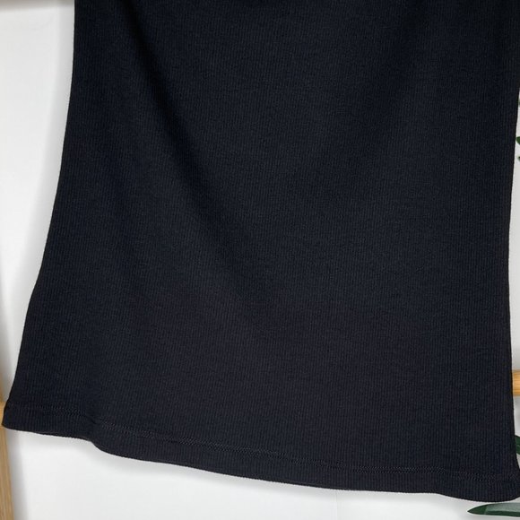 SOLD Witchery Black Asymmetric Rib Tank Top Size S Sleeveless Cotton Blend - Picture 9 of 11